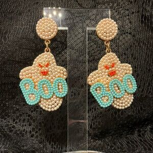 Chic Pearl and Turquoise Boo Earrings